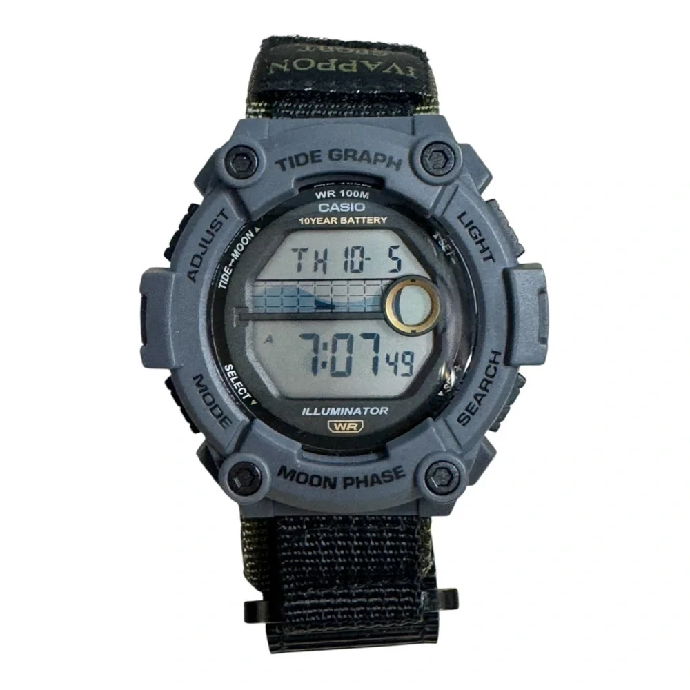Casio Tide Graph Moon Phase Gray Sports Water Resistant Watch WS-1300H-8AVCF